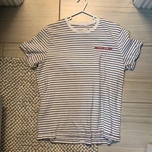 Blue and white striped Abercrombie and Fitch shirt